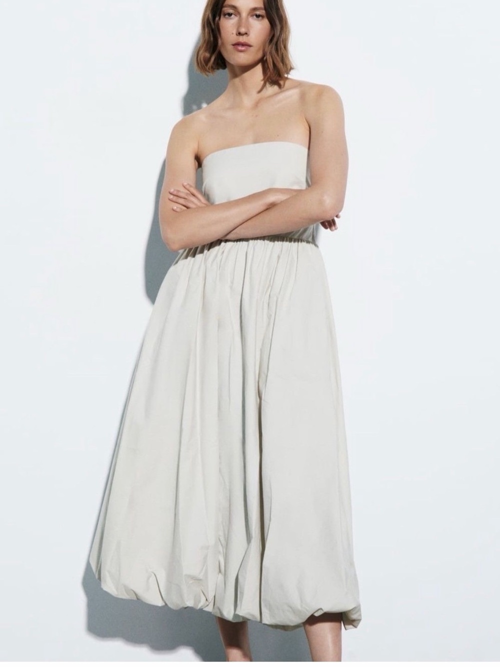 Zara Voluminous Strapless Dress Size Small